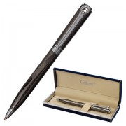 Ручка подарочная шариковая GALANT 'VITRUM', корпус оружейный металл, детали золотистые, узел 0,7 мм, синяя, 143504