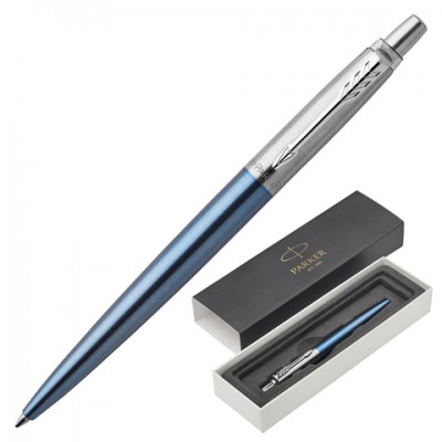 Ручка шариковая PARKER 'Jotter Core Waterloo Blue CT', корпус голубой, хромированные детали, синяя, 1953191