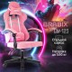 Кресло компьютерное BRABIX 'Shooter GM-123', 2 подушки, ткань, розовое/серое, 533213