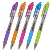 Ручка шариковая автоматическая с грипом BRAUBERG 'Insight', СИНЯЯ, детали ассорти, узел 0,7 мм, линия письма 0,35 мм, 141548