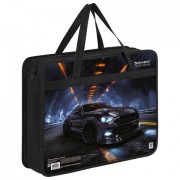 Папка на молнии с ручками BRAUBERG А4, 1 отделение, пластик, 80 мм, 'Fast car', 274498