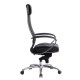 Кресло офисное МЕТТА 'SAMURAI' SL-1, сверхпрочная ткань-сетка/кожа, черное