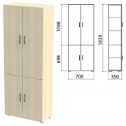 Шкаф закрытый 'Канц', 700х350х1830 мм, цвет дуб молочный (КОМПЛЕКТ)