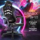 Кресло компьютерное BRABIX 'Shooter GM-123', 2 подушки, экокожа, черное/белое, 533191