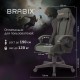 Кресло компьютерное BRABIX 'Striker GM-121', синхромеханизм, 2 подушки, экокожа/велюр, черное/серое, 532961