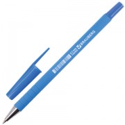 Ручка шариковая BRAUBERG 'Capital blue', СИНЯЯ, корпус soft-touch голубой, узел 0,7 мм, линия письма 0,35 мм, 142493