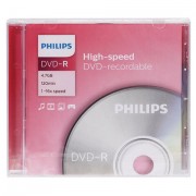 Диск DVD-R PHILIPS, 4,7 Гб, 16x, Slim Case (1 штука), DM4S6S01F/97
