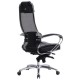 Кресло офисное МЕТТА 'SAMURAI' SL-1, сверхпрочная ткань-сетка/кожа, черное