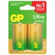 Батарейки КОМПЛЕКТ 2 шт., GP Ultra G-Tech, D (LR20, 13А), алкалиновые, блистер, 13AU-CR2