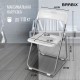 Стулья складные BRABIX 'Golf Lite CF-017', КОМПЛЕКТ 4 шт., серебристый каркас, пластик, белый, 533035