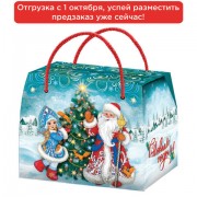 Подарок новогодний 'Сумка Морозко', 800 г, НАБОР конфет, картонная упаковка, УБ0444Н