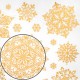 Наклейка для окон, 116 СНЕЖИНОК, КОМПЛЕКТ 4 шт., 30х38 см, металлик, золото, ЗОЛОТАЯ СКАЗКА, 592572