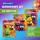 Блокнот МАЛЫЙ ФОРМАТ А7, 75х105 мм, 40 л., гребень, клетка, кросс-серия 'МОНСТРИКИ', BRAUBERG, 116998