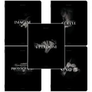 Тетради ДЭК А5 48 л. КОМПЛЕКТ 5 шт. BRAUBERG скоба, клетка, матовая ламинация, SHADOWS, 404916