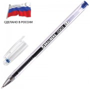 Ручка гелевая РОССИЯ 'СОЮЗ', СИНЯЯ, корпус прозрачный, узел 0,7 мм, линия письма 0,5 мм, BRAUBERG, 143962