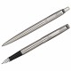 Набор PARKER 'Jotter Stainless Steel GT': шариковая ручка синяя и перьевая ручка синяя, 2093258