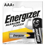 Батарейка ENERGIZER Alkaline Power, AAA (LR03, 24А), алкалиновая, мизинчиковая,1 шт., в блистере (отрывной блок), Е300140400