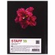 Блокнот МАЛЫЙ ФОРМАТ (110х147 мм) А6, 80 л., твердый переплет, ламинированная обложка, клетка, STAFF, 'Красный цветок на черном', 127212