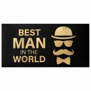 Конверт для денег 'BEST MAN IN THE WORLD', Мужской стиль, 166х82 мм, фольга, ЗОЛОТАЯ СКАЗКА, 113759