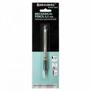 Карандаш механический 0,5 мм, BRAUBERG 'Black Jack', металлический корпус, ластик, резиновый грип, 180463