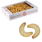 Печенье БИСКОТТИ (Россия) 'Маковые рогалики', сдобное, 1,5 кг, весовое, гофрокороб