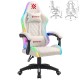 Кресло компьютерное DEFENDER 'Energy', 2 подушки, RGB-подсветка, экокожа, белое, 64557