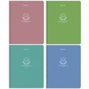 Тетради ДЭК А5 48 л. КОМПЛЕКТ 4 шт., BRAUBERG, гребень, клетка, матовая ламинация, 'Knowledge', 404663