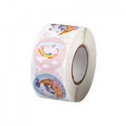 Наклейки декоративные в рулоне 'Единороги', диаметр 25 мм, 500 шт, CENTRUM, 81249