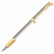 Ручка перьевая PARKER 'IM Premium Pearl GT', корпус жемчужный лак, позолоченные детали, синяя, 2143649