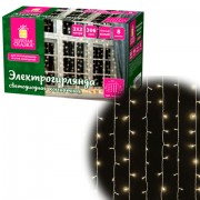 Электрогирлянда-занавес комнатная 'Штора' 3х2 м, 306 LED, теплый белый, 220 V, ЗОЛОТАЯ СКАЗКА, 591334