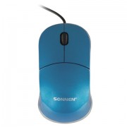 Мышь проводная SONNEN М-2241Bl, USB, 1000 dpi, 2 кнопки + 1 колесо-кнопка, оптическая, голубая, 512636