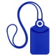 Бейдж вертикальный для пропуска и ID-карт, СИЛИКОНОВЫЙ, 85х54 мм, шнурок 42 см, синий, BRAUBERG, 238902