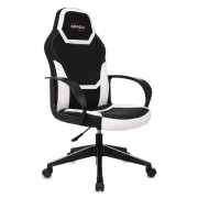 Кресло компьютерное BRABIX 'Alpha GM-018', ткань/экокожа, черное/белое, 532640, GM-018_532640