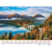 Календарь настенный листовой, 2022г, формат А2 45х60см, Живописный мост, HATBER, Кл2_, Кл2_25211