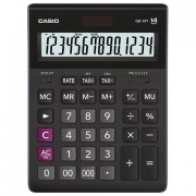 Калькулятор настольный CASIO GR-14T-W (210х155 мм), 14 разрядов, двойное питание, черный, GR-14T-W-EP