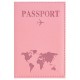 Обложка для паспорта 'Passport map', экокожа soft-touch, розовая, STAFF, 238759