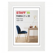 Рамка 21х30 см, небьющаяся, багет 30 мм, МДФ, STAFF 'Style', белая, 391337