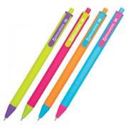 Ручка шариковая автоматическая BRAUBERG 'MIX', СИНЯЯ, корпус ассорти, узел 0,7 мм, линия письма 0,35 мм, 143457