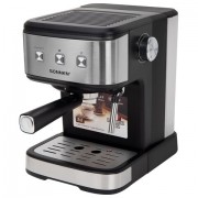 Кофеварка рожковая ручной капучинатор SONNEN CM8501, 1100 Вт, 1,5 л, 15 бар, черная/серебро, 456335