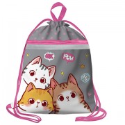 Мешок для обуви BRAUBERG, с петлей, светоотражающая полоса, 2 отделения, 46х36 см, 'Hi there', 273449