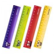 Линейка пластиковая 15 см BRAUBERG 'МОНСТРИКИ', тонированная, ассорти, 210866