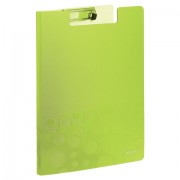 Папка-планшет LEITZ 'WOW', с верхним прижимом и крышкой, A4, 330х230 мм, полифом, зеленая, 41990064