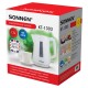 Чайник электрический SONNEN KT-1303, 1,7 л, 2200 Вт, пластик, белый, 456374