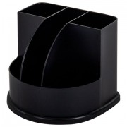 Подставка-органайзер BRAUBERG 'ULTRA', 132х122х108 мм, 5 отделений, черная, 238256