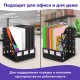 Лоток вертикальный для бумаг BRAUBERG 'MAXI Plus', 240 мм, 6 отделений, сетчатый, сборный, черный, 237015