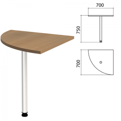 Стол приставной угловой 'Этюд', 700х700х750 мм, цвет орех онтарио (КОМПЛЕКТ)