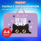 Папка для труда на молнии с ручками ПИФАГОР А4, 1 отделение, пластик, органайзер, 'Observer cat', 274538
