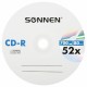 Диски CD-R SONNEN, 700 Mb, 52x, Cake Box (упаковка на шпиле) КОМПЛЕКТ 25 шт., 513531