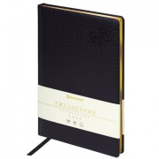 Ежедневник датированный 2026 БОЛЬШОЙ ФОРМАТ 210х297мм А4, BRAUBERG Comodo, под кожу, черный, 117242