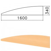 Экран-перегородка 'Монолит', 1600х16х340 мм, БЕЗ ФУРНИТУРЫ (код 640237), бук бавария, ЭМ22.1